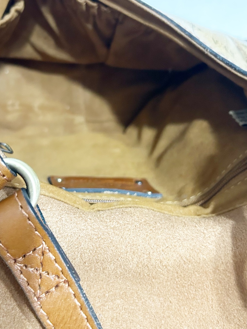Patricia Nash Lucia European Map Crossbody Bag Tan Full-Grain Leather Vintage - Picture 12 of 16